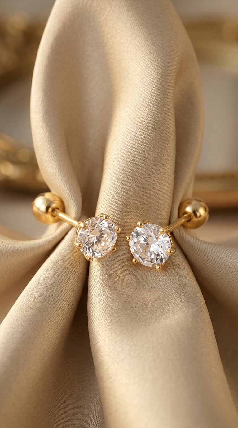 14K Solid Gold Brillance Earings