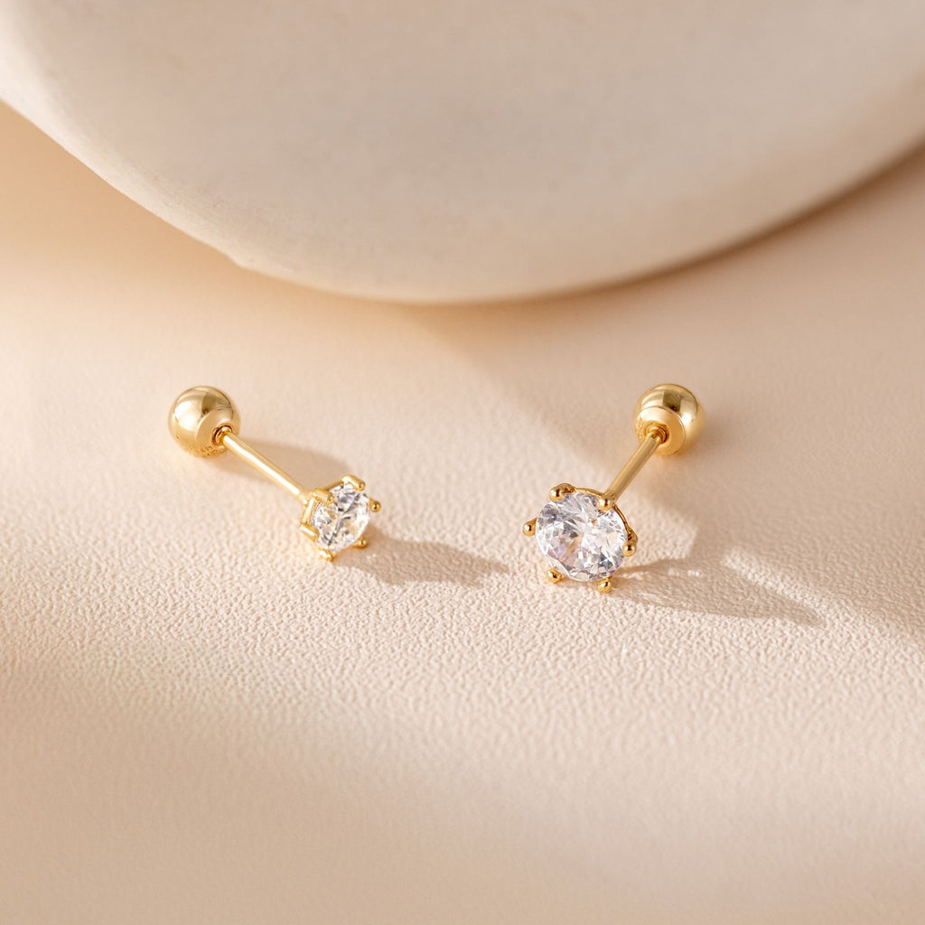 14K Solid Gold Brillance Earings