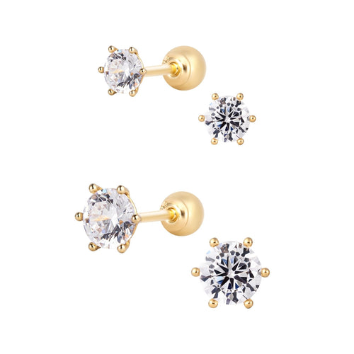 14K Solid Gold Brillance Earings