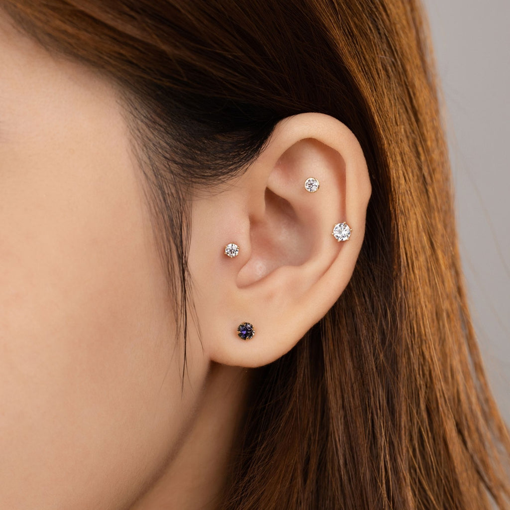 14K Solid Gold Brillance Earings