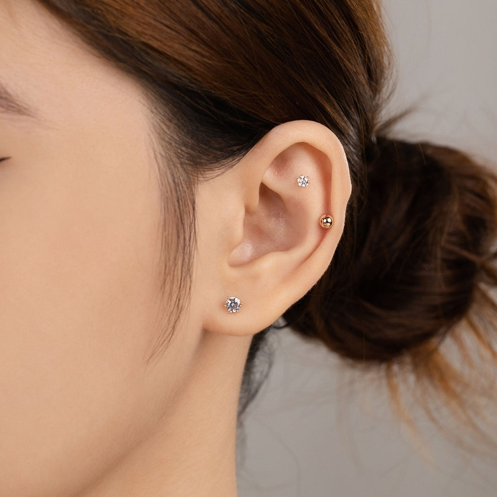 14K Solid Gold Brillance Earings