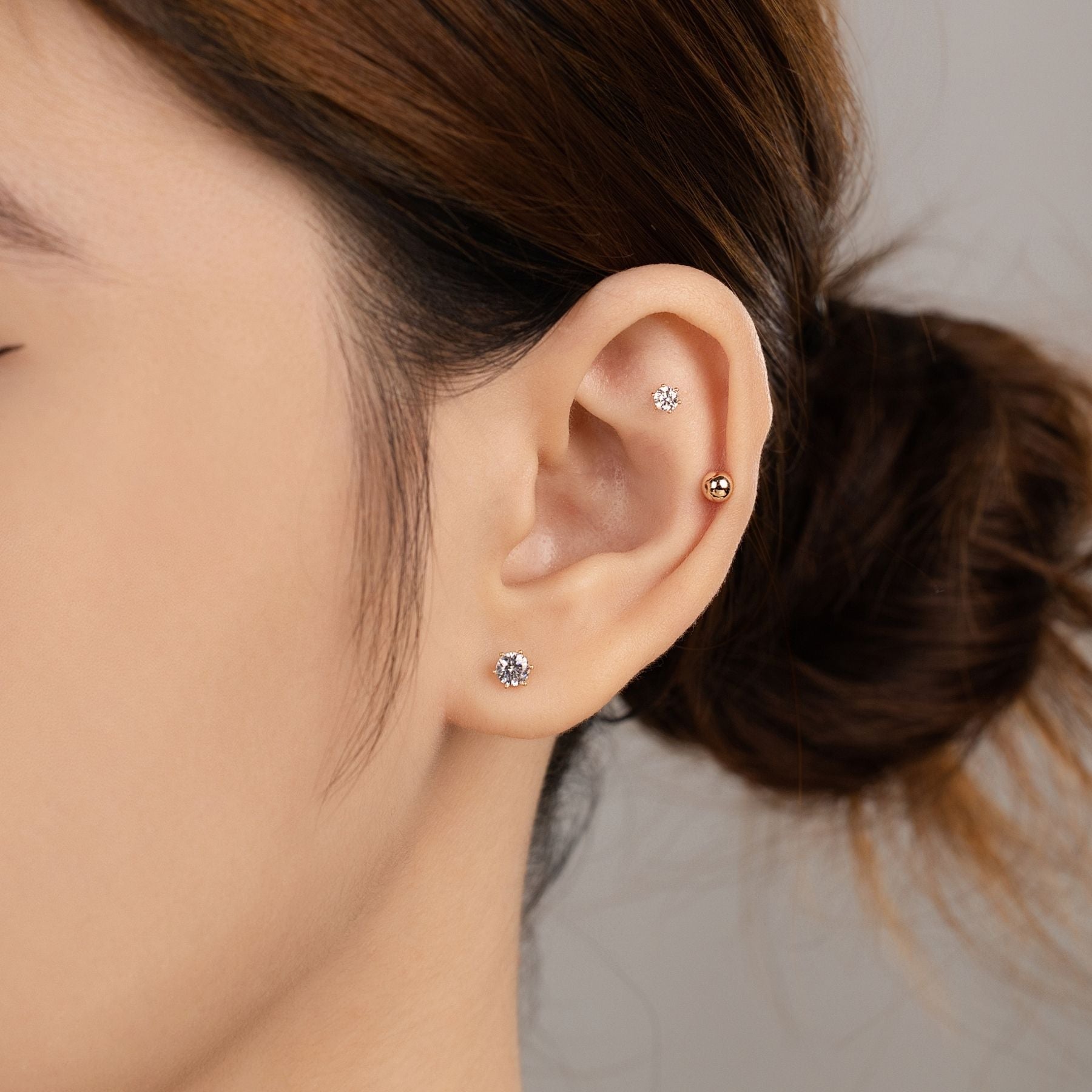 14K Solid Gold Brillance Earings