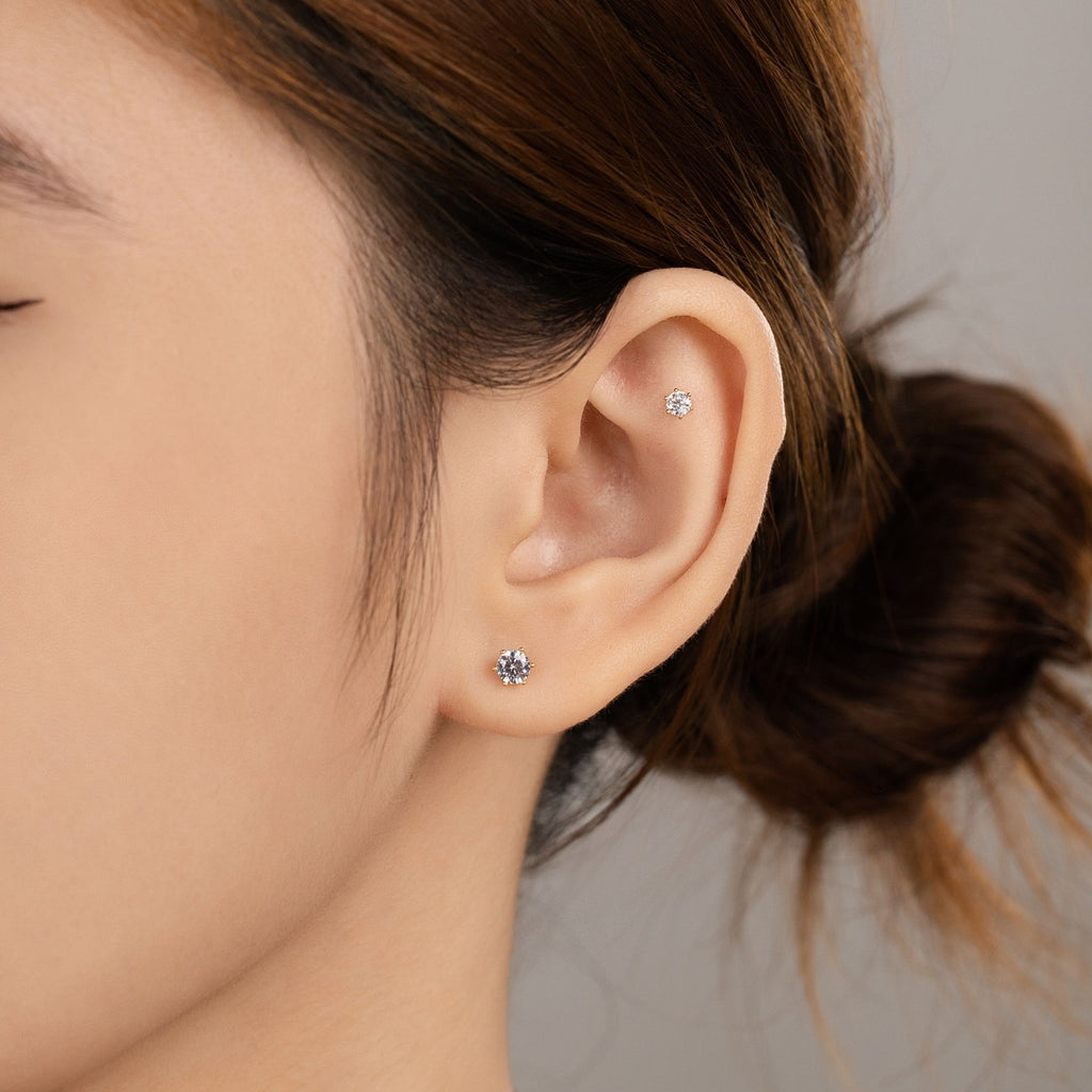 14K Solid Gold Brillance Earings