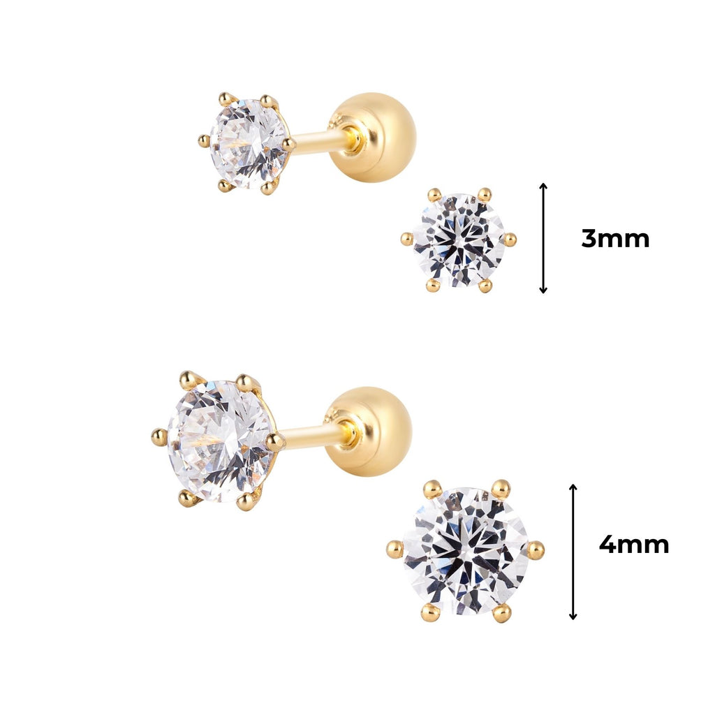 14K Solid Gold Brillance Earings
