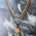 Soleil Necklace Double Chain Initial Necklace