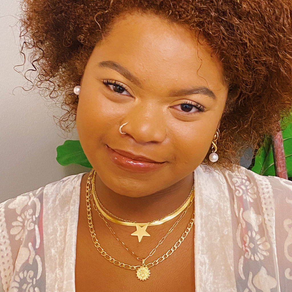 Soleil Necklace Double Chain Initial Necklace