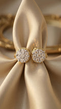 14K Yellow Gold Plated .925 Sterling Silver 1/7 Cttw Diamond Miracle Set Stud Earrings (I-J Color)
